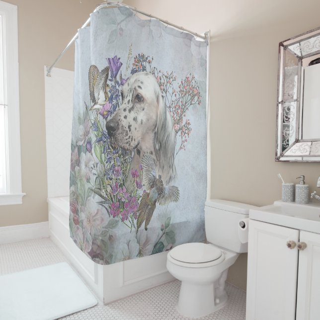 Rideaux De Douche L'Anglais Setter Portrait, art (En situation)