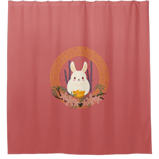 Rideaux De Douche lapin chinois  (Devant)