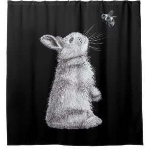 Rideaux De Douche Lapin de miel et abeille de bosse  Don de Bunny Lo