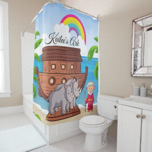 Rideaux De Douche L'Arche de Noé Bible pour enfants colorés