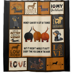 Rideaux De Douche L'Argent Dachshund Peut Acheter Beaucoup De Choses