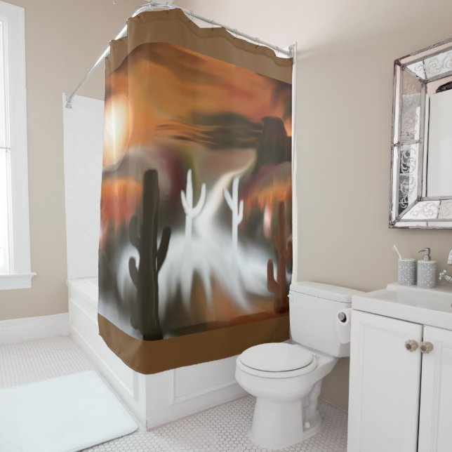 Rideaux De Douche L'art Abstrait du feu et de la glace au sud-ouest (En situation)