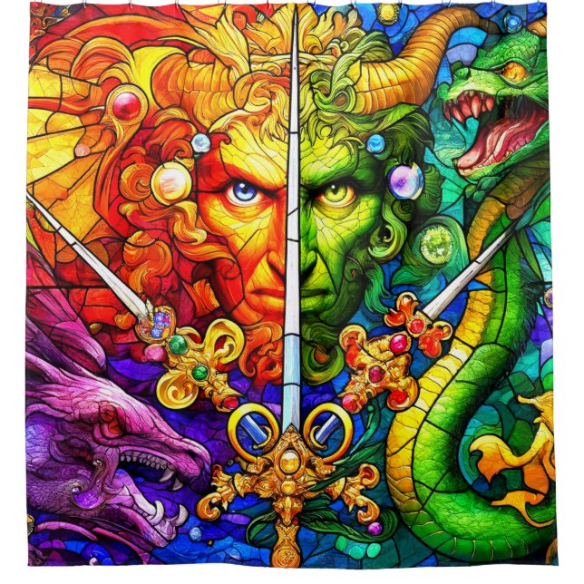 Rideaux De Douche L'art Imaginaire Dragon (Devant)