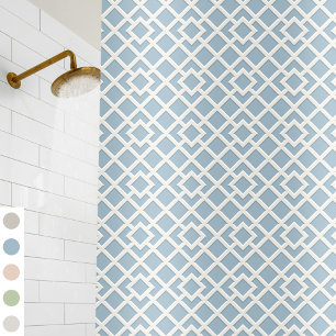 Rideaux De Douche Lattice Imprimer Motif Vintage classique Dusty Blu