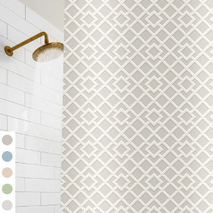 Rideaux De Douche Lattice Imprimer Motif Vintage gris classique