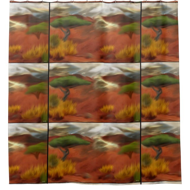 Rideaux De Douche L'Aube Extérieure Australienne L'Art Abstrait (Devant)