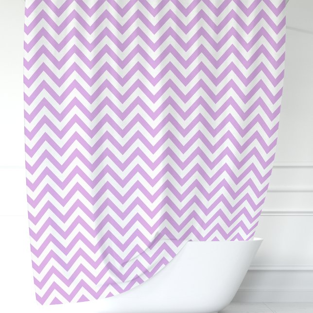 Rideaux De Douche Lavande et Chevron Blanc (Créateur téléchargé)