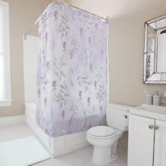 Rideaux De Douche Lavender Chic Floral Feuille Motif