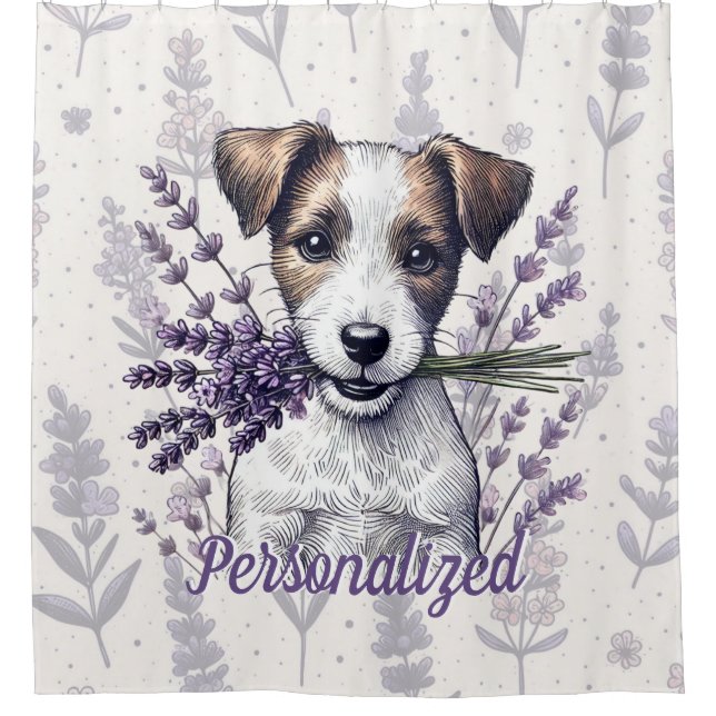 Rideaux De Douche Lavender Terrier Love (Devant)