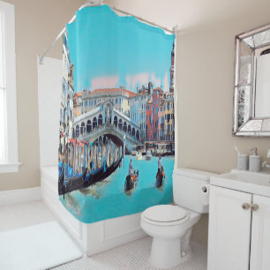Rideaux De Douche ldp VENICE - gondolas - rialto -