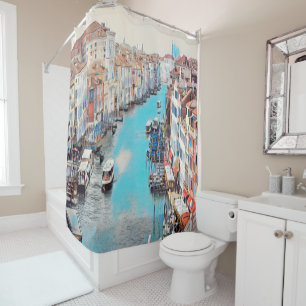 Rideaux De Douche ldp VENICE - Vue sur le Grand Canal du Rialto