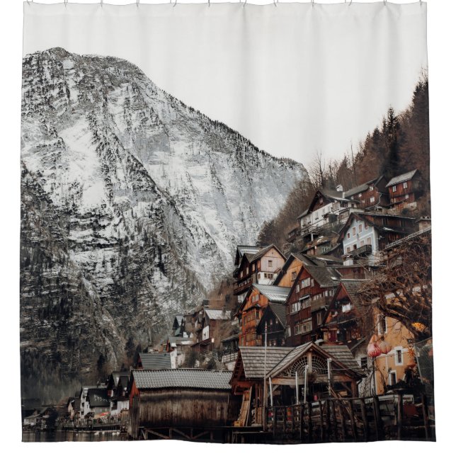 RIDEAUX DE DOUCHE LE CÉLÈBRE HALLSTATT EN AUTRICHE (Devant)