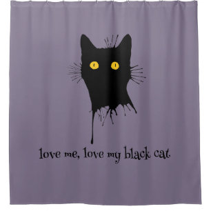 Rideaux De Douche Le Chaton Noir Aimez-Moi Aimer Mon Amoureux des ch