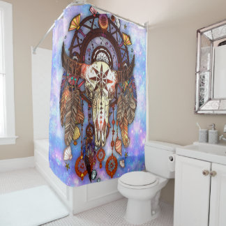 Rideaux De Douche Le crâne de Buffalo, une tribu d'amérindiens Dream