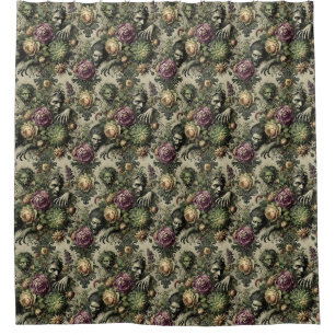 Rideaux De Douche Le Culte Florabane - Design Floral Gothique