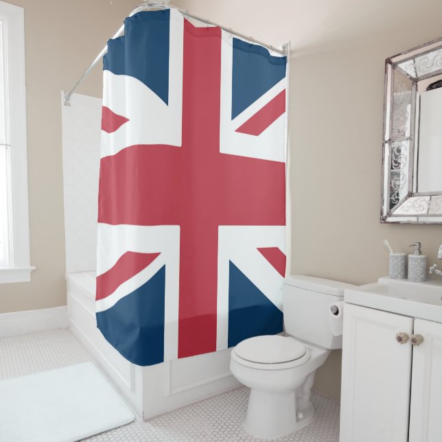 Rideaux De Douche Le drapeau britannique Union Jack (En situation)