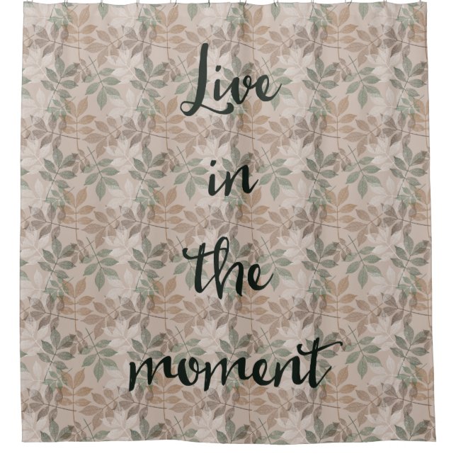 Rideaux De Douche Le feuille vert Brown vit (Devant)