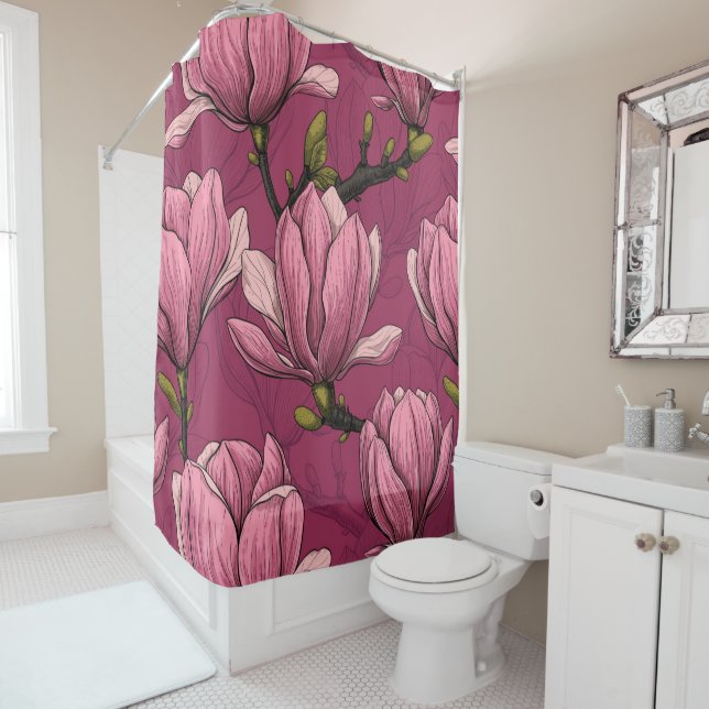 Rideaux De Douche Le jardin de Magnolia (En situation)