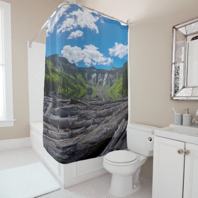Rideaux De Douche Le lac alpin (En situation)