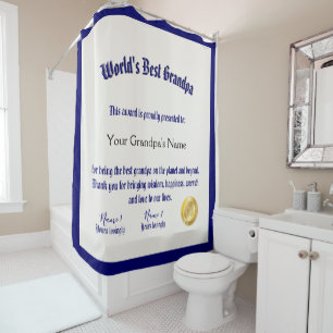 Rideaux De Douche Le meilleur certificat grand-père du monde Funny m