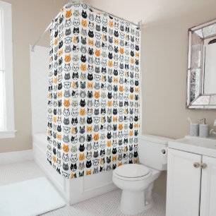 Rideaux De Douche Le Motif des visages de chat  Cool Kitty Cat Lover