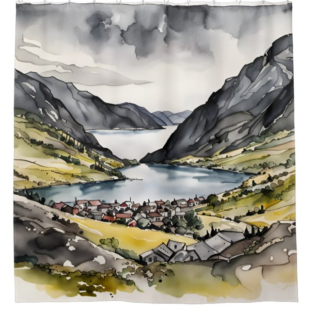 Rideaux De Douche Le paradis paisible par les fjords norvégiens (Devant)