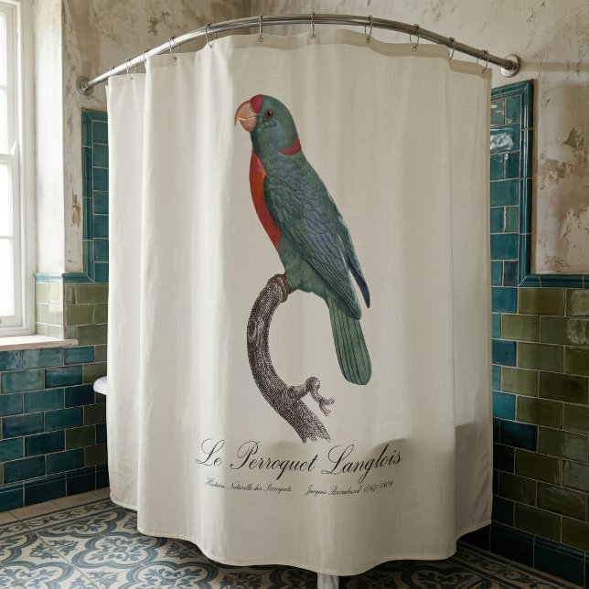 Rideaux De Douche Le Perroquet Langlois de Jacques Barraband (Le Perroquet Langlois by Jacques Barraband. Shower Curtain)