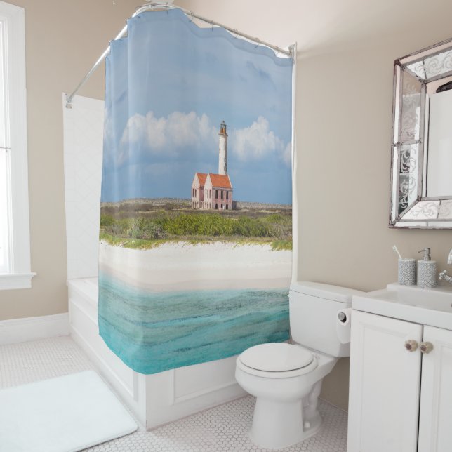 Rideaux De Douche Le phare rose de Klein Curacao 1 (En situation)