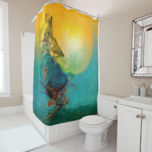 Rideaux De Douche Le poisson combattant par le Siamais sous la casca