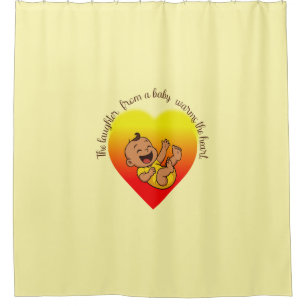 Rideaux De Douche "Le rire d'un bébé réchauffe le coeur."