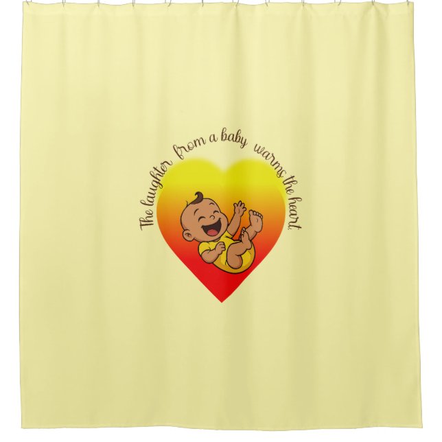 Rideaux De Douche "Le rire d'un bébé réchauffe le coeur." (Devant)