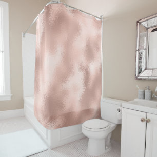 Rideaux De Douche Le rose rougissent verre de beauté de mèches de
