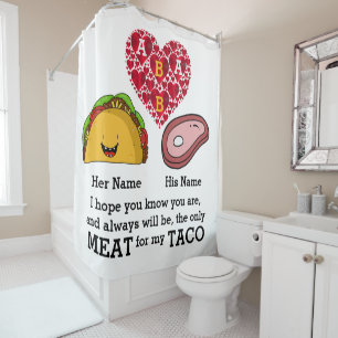 Rideaux De Douche Le taco Couple moderne et les amateurs de viande m
