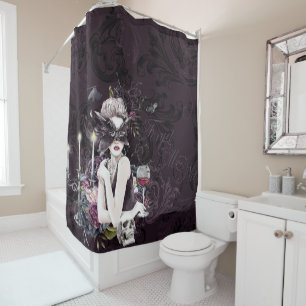 Rideaux De Douche Le Vampiress   Moody Gothic Vampy Glam Pale Peau