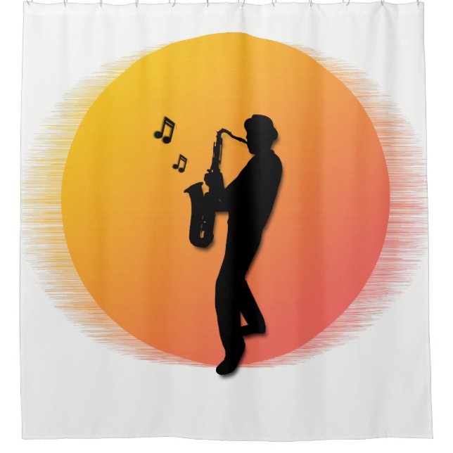 Rideaux De Douche Lecteur saxophone (Devant)