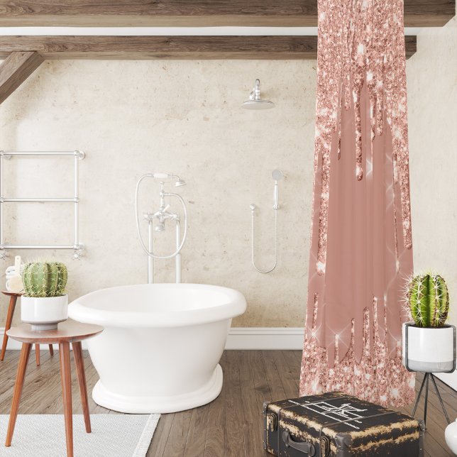 Rideaux De Douche Lecteurs de Parties scintillant brillant rose rose (Créateur téléchargé)