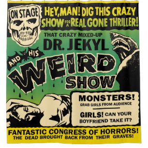 Rideaux De Douche L'émission étrange Spook du Dr Jekyl