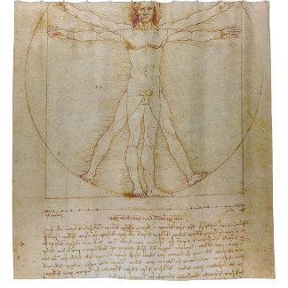 Rideaux De Douche Leonardo Da Vinci, Homme Vitruvien, Renaissance