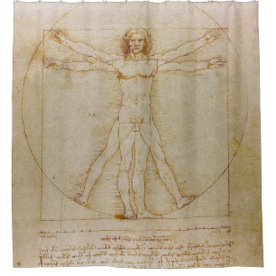 Rideaux De Douche Leonardo da Vinci, l'homme de Vitruvian, la