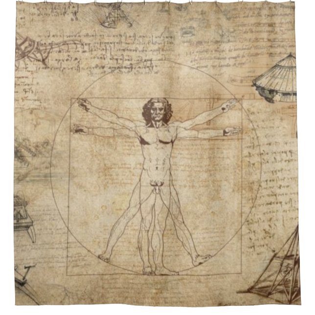 Rideaux De Douche Leonardo Da Vinci L'Homme Vitruvien (Devant)