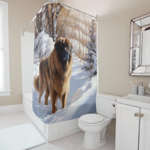 Rideaux De Douche Leonberger Laissez-le neiger Noël