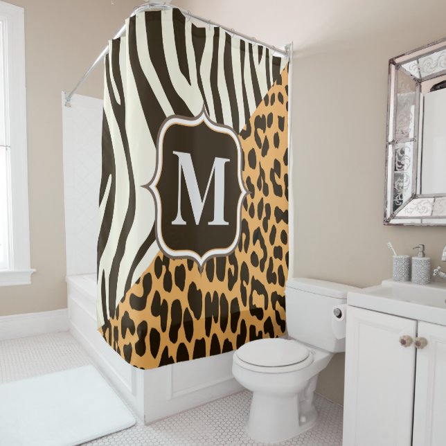 Rideaux De Douche Leopard et Zebra (En situation)