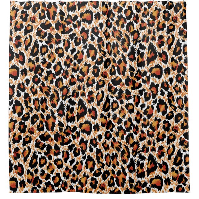 Rideaux De Douche Leopard Géométrique : Illustration à motifs (Devant)