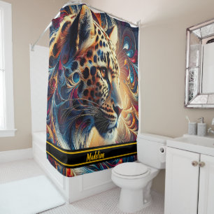 Rideaux De Douche Leopard Joy : Swirling Jungle Majesty