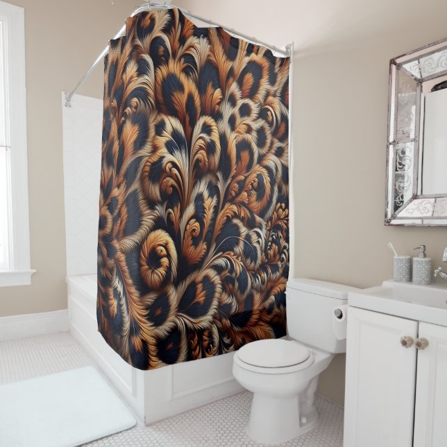 Rideaux De Douche Leopard Luxe : Transformez votre salle de bain ave (En situation)