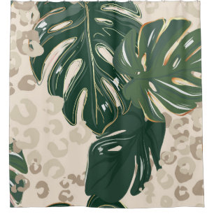 Rideaux De Douche Leopard motif, poster de animal design transparent