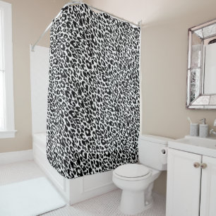 Rideaux De Douche Leopard noir et blanc
