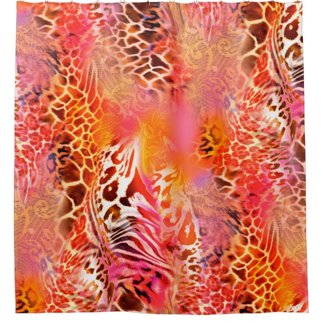 Rideaux De Douche léopard peau motif léopard, abstrait, anima (Devant)