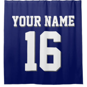 Rideaux De Douche L'équipe de Jersey Blue Sports White de la Marine