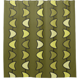 Rideaux De Douche L'ère atomique Boomerangs Olive Green